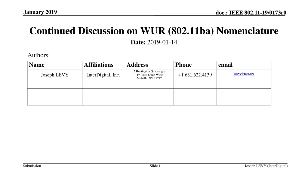 continued discussion on wur 802 11ba nomenclature