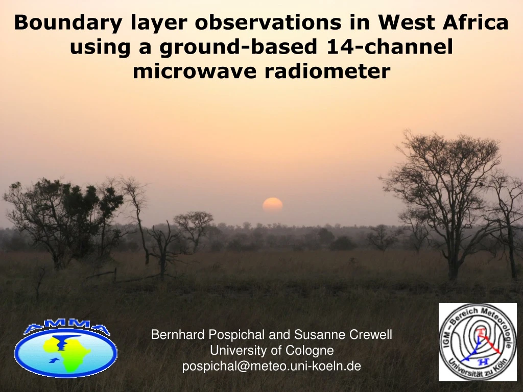 boundary layer observations in west africa using