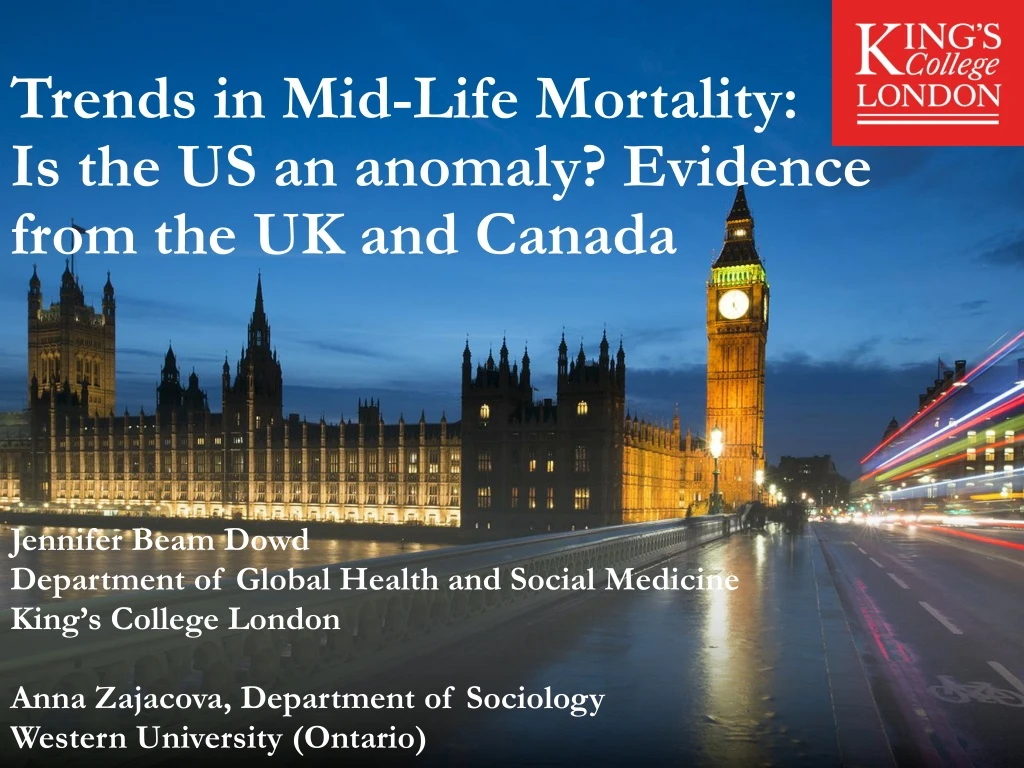 trends in mid life mortality is the us an anomaly evidence from the uk and canada