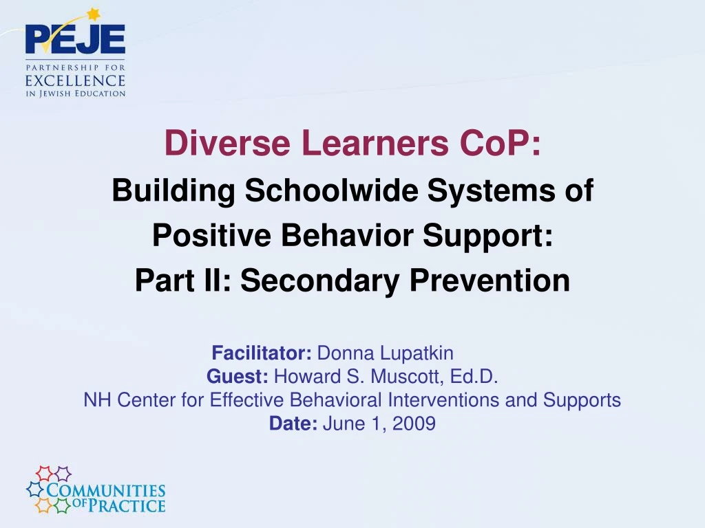 diverse learners cop building schoolwide systems