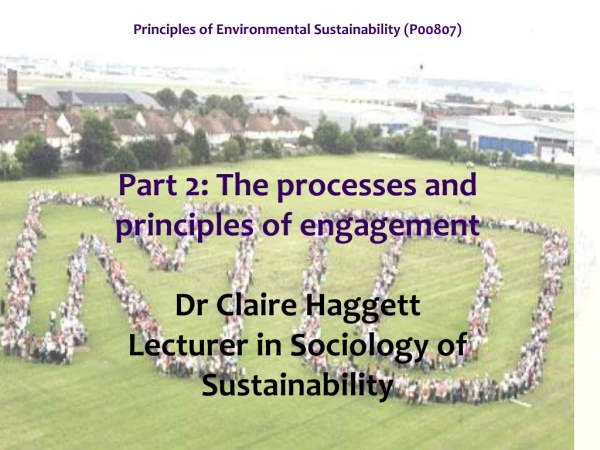 Principles of Environmental Sustainability (P00807)