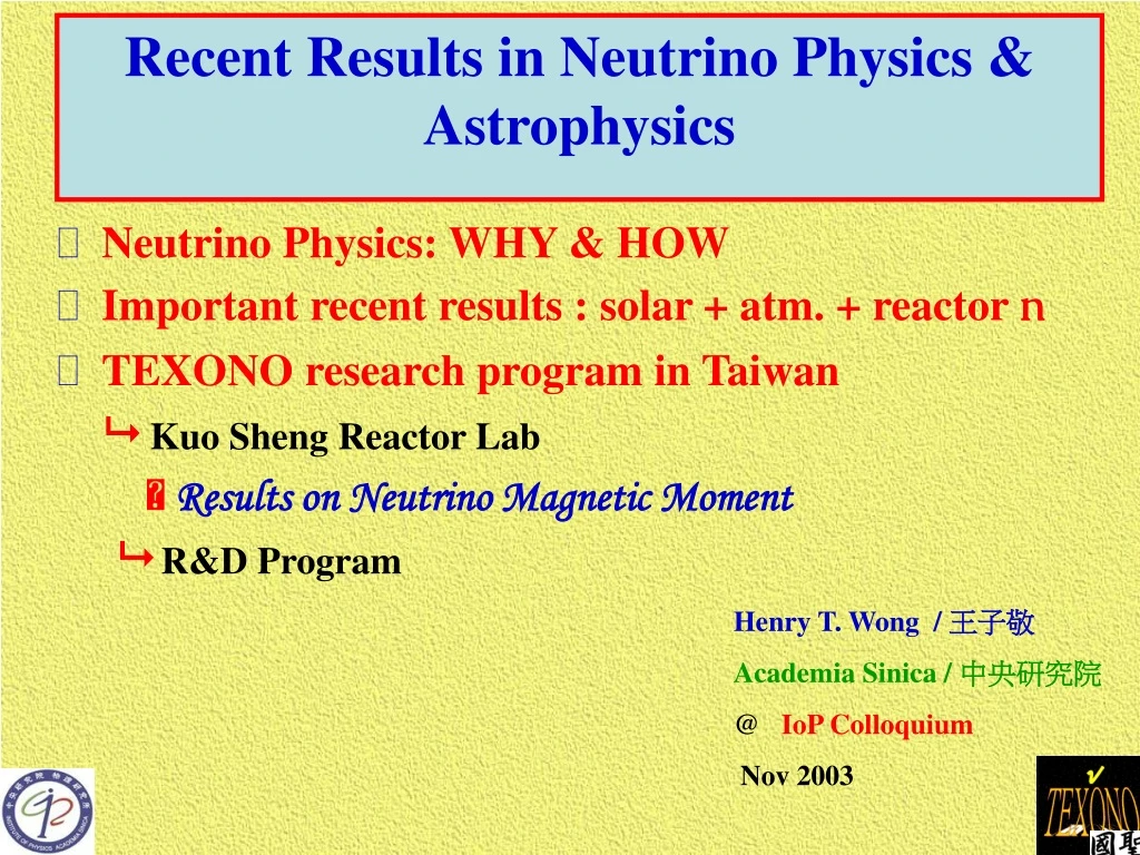 recent results in neutrino physics astrophysics