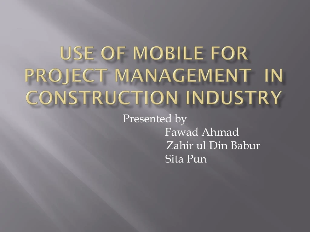 use of mobile for project management in construction industry