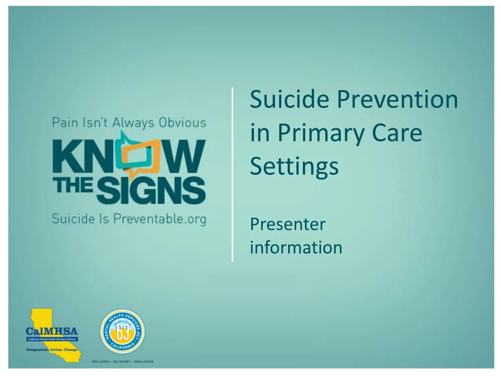 suicide prevention in primary care settings