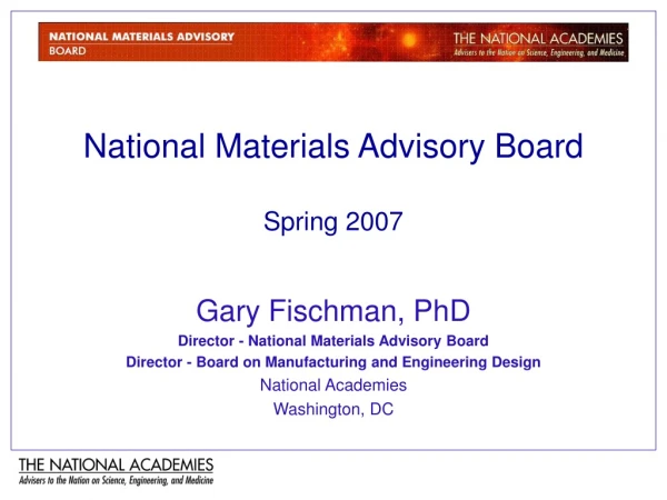 National Materials Advisory Board Spring 2007