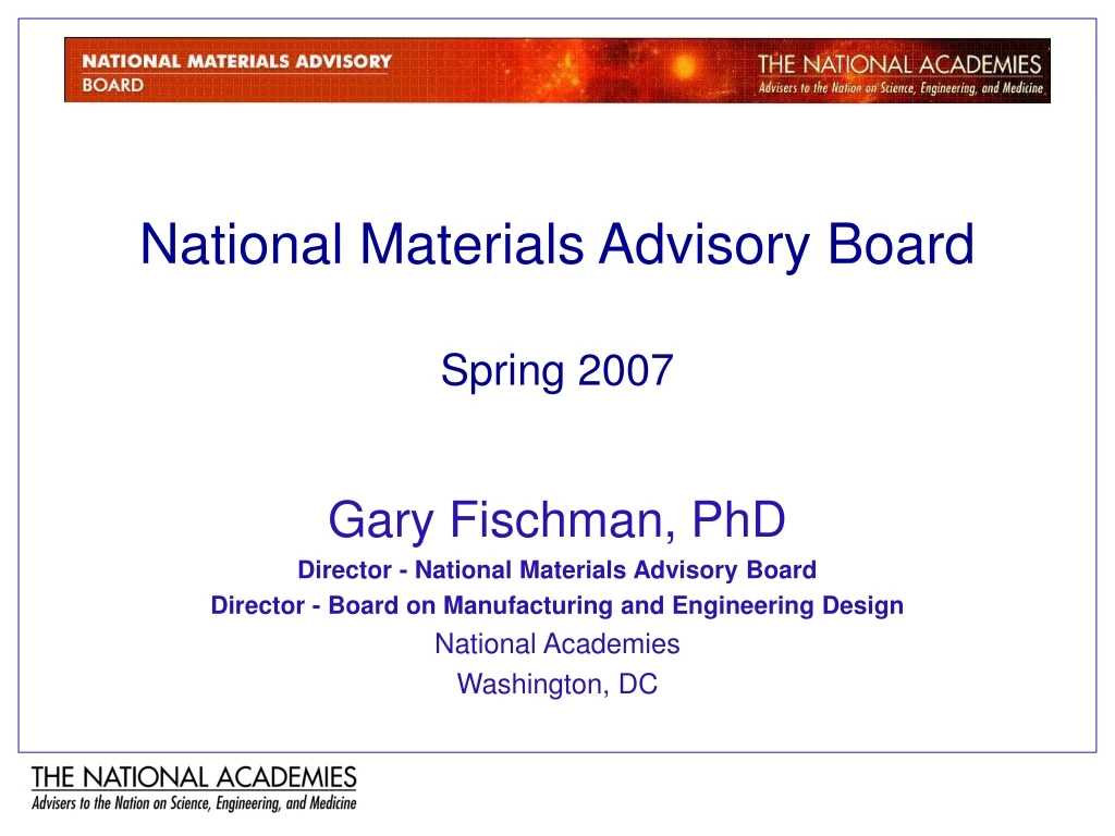 national materials advisory board spring 2007