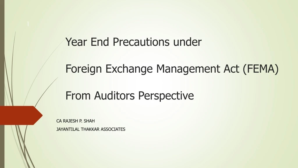 year end precautions under foreign exchange management act fema from auditors perspective