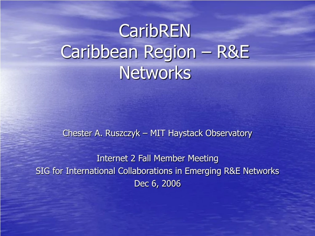 caribren caribbean region r e networks