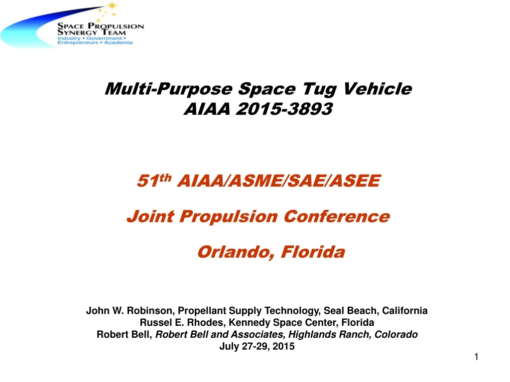multi purpose space tug vehicle aiaa 2015 3893