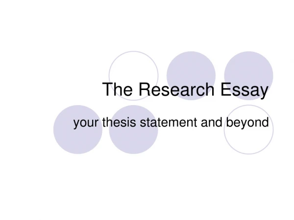 The Research Essay