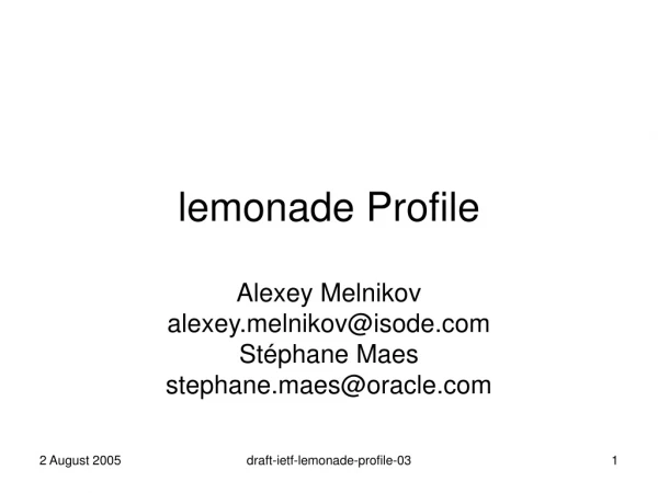 lemonade Profile