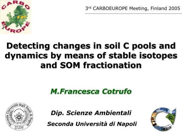 Detecting changes in soil C pools and dynamics by means of stable isotopes and SOM fractionation