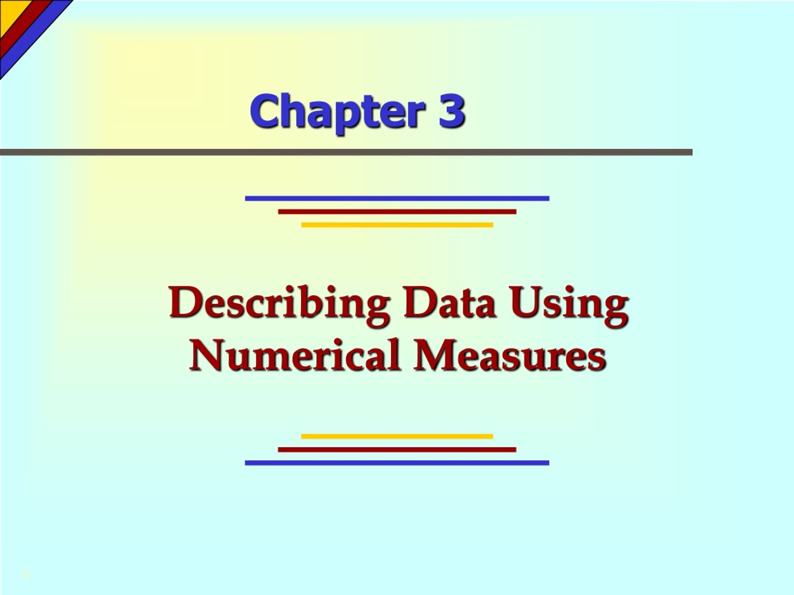 Describing Data: Numerical Measures for Analysis - slide 1