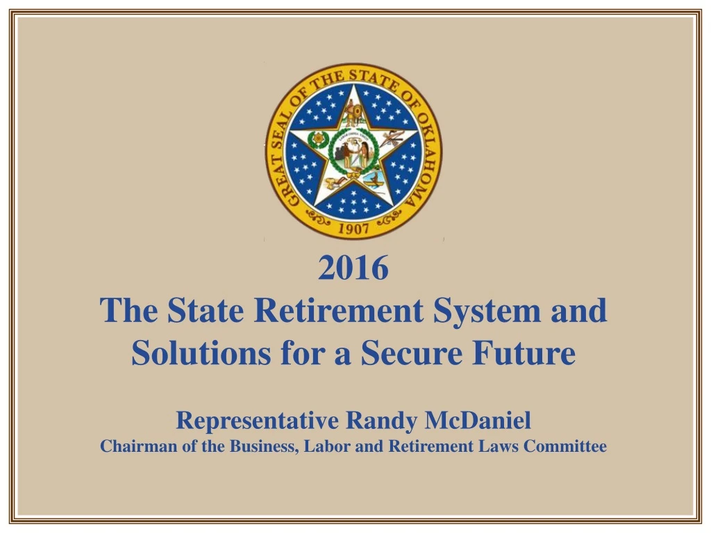 2016 the state retirement system and solutions