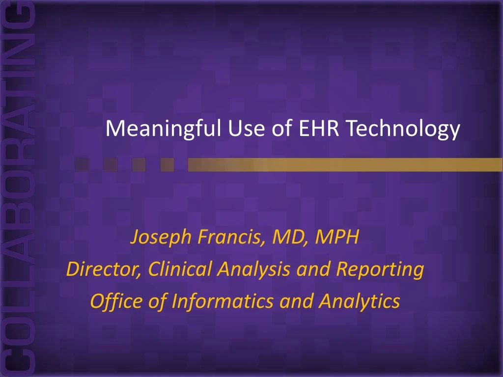 meaningful use of ehr technology
