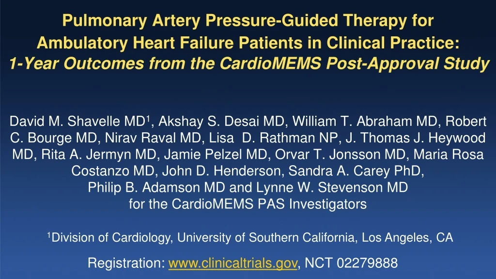 pulmonary artery pressure guided therapy