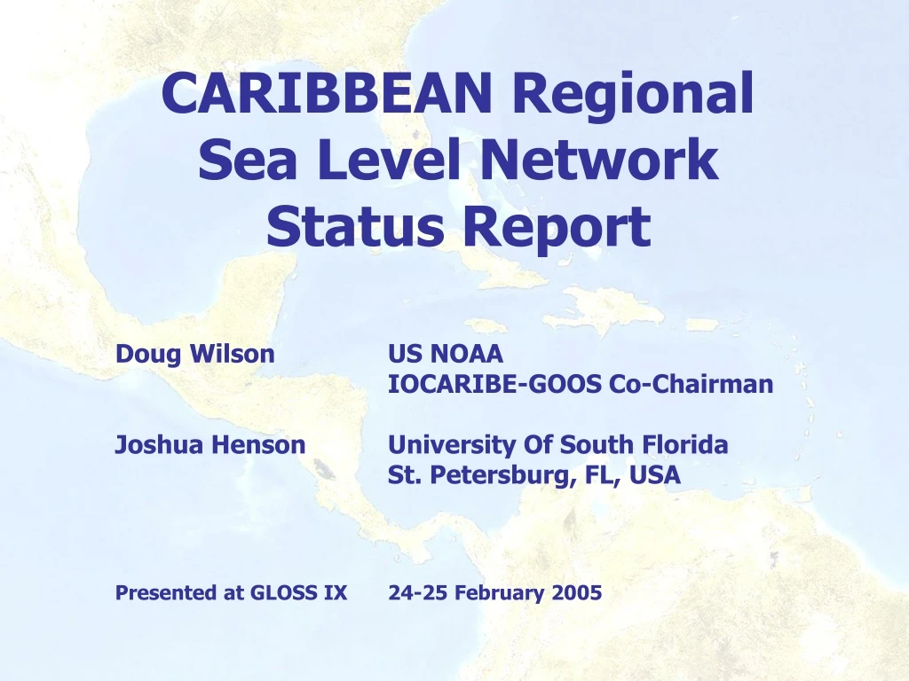 caribbean regional sea level network status report