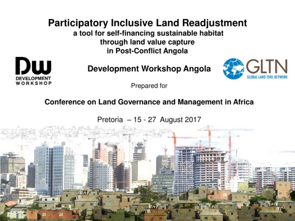 Participatory Inclusive Land Readjustment  a tool for self-financing sustainable  habitat
