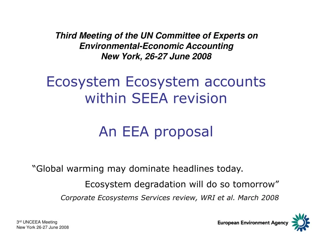 ecosystem ecosystem accounts within seea revision an eea proposal