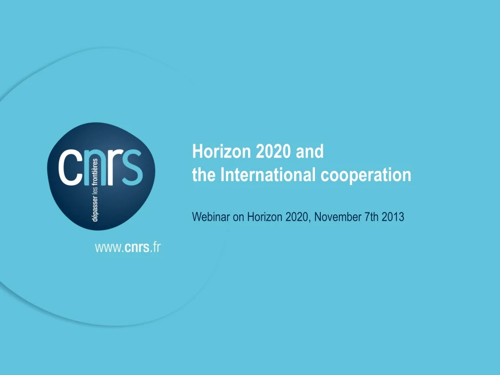 horizon 2020 and the international cooperation
