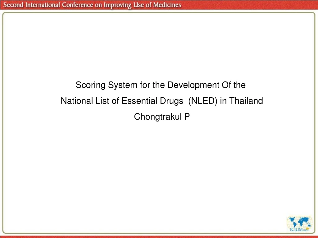 scoring system for the development
