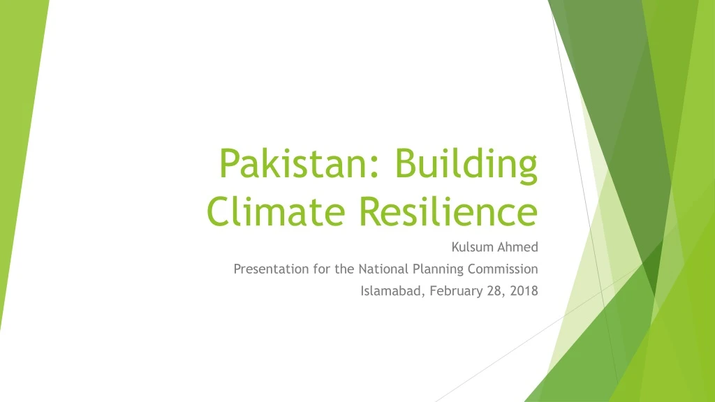 pakistan building climate resilience
