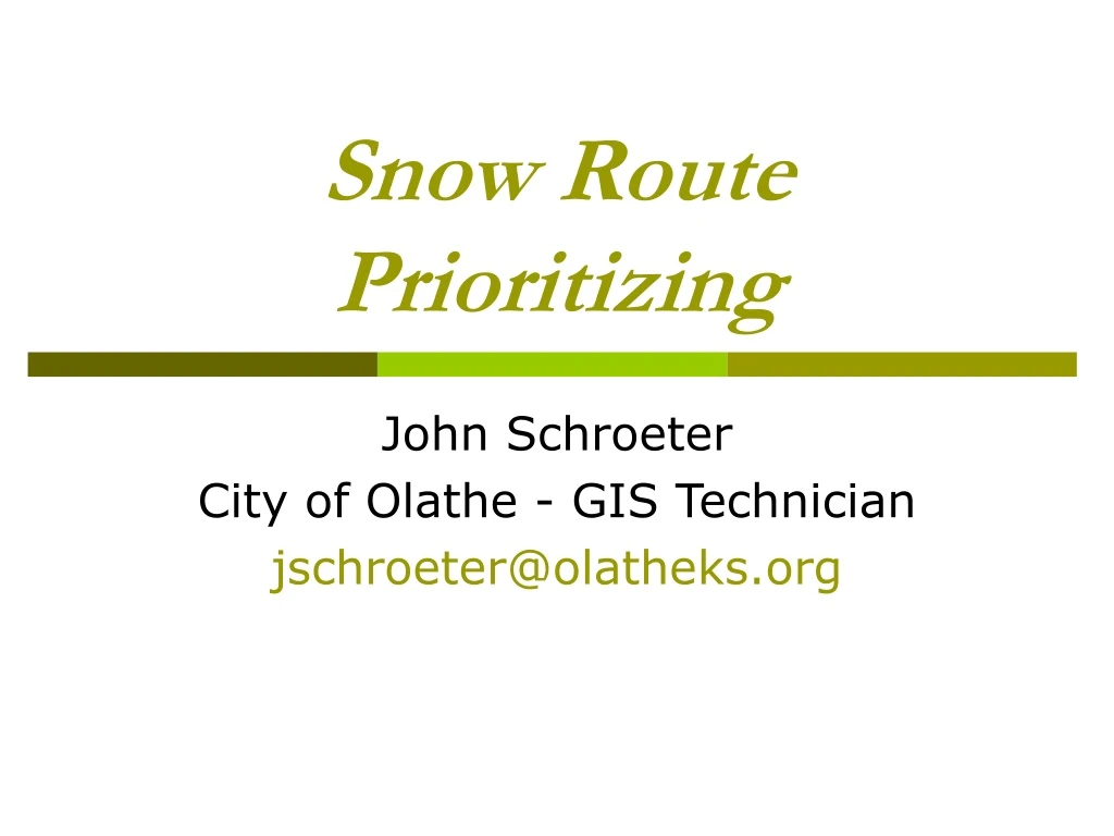 snow route prioritizing
