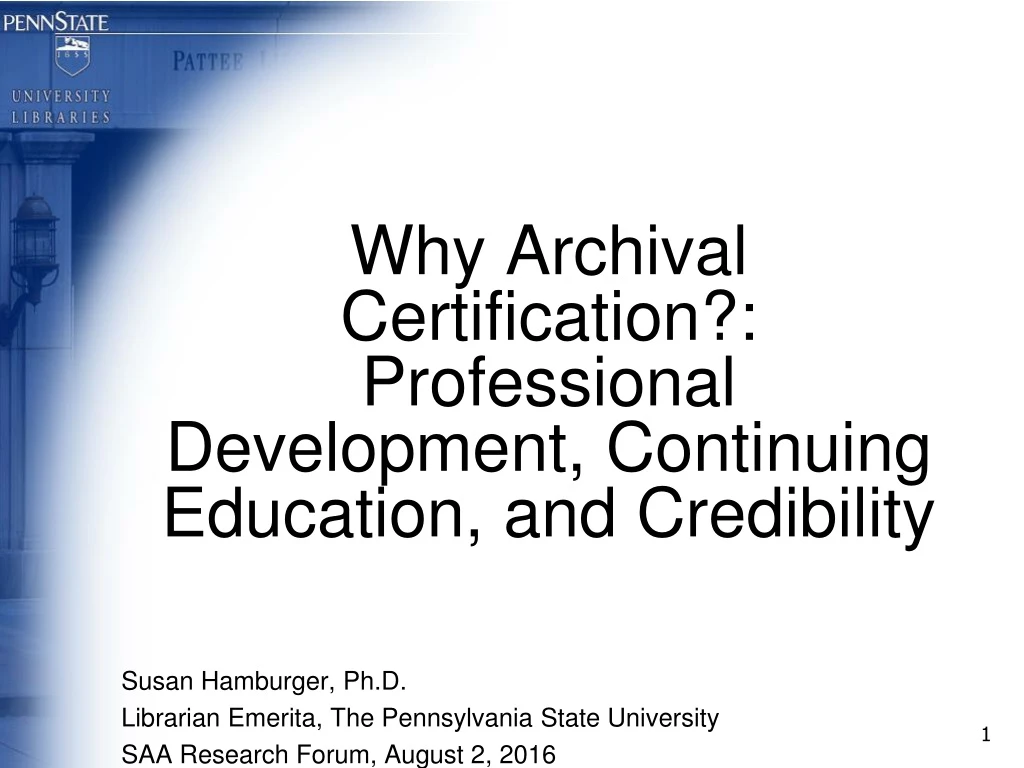why archival certification professional
