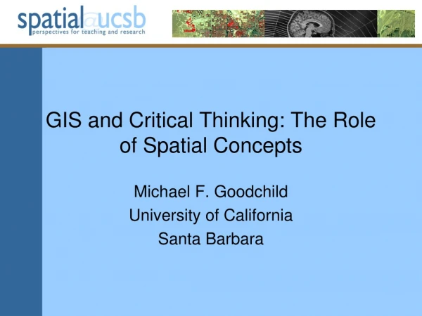 GIS and Critical Thinking: The Role of Spatial Concepts