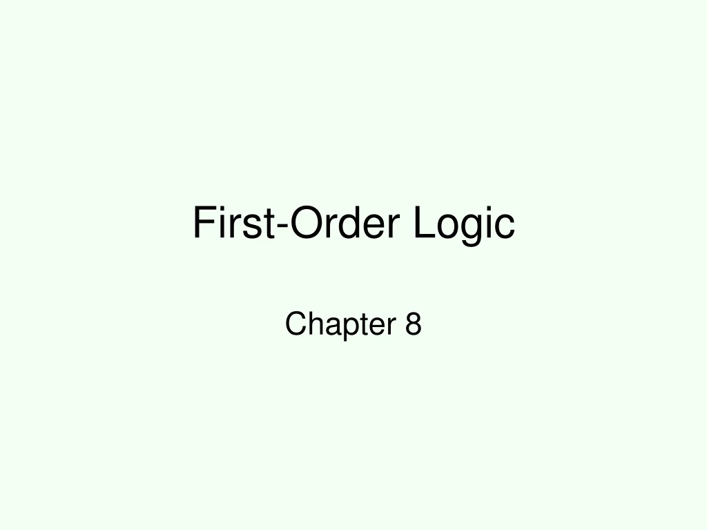 first order logic