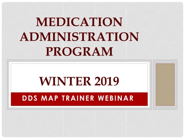 Medication Administration Program Winter 2019