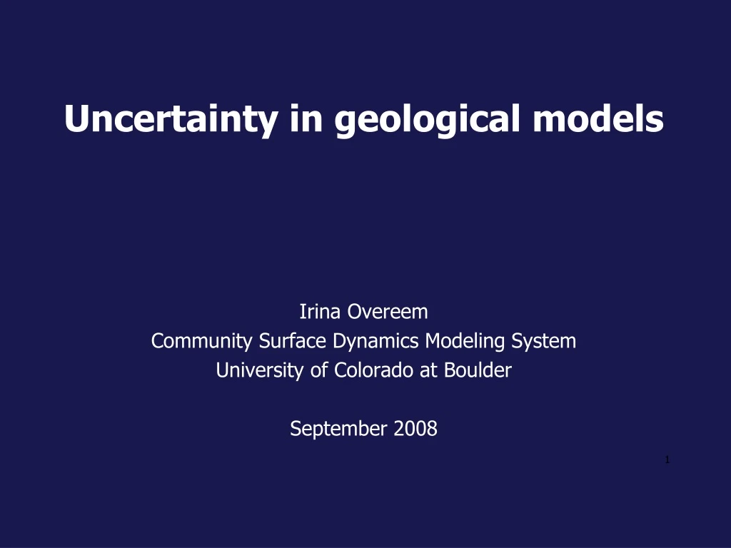 uncertainty in geological models