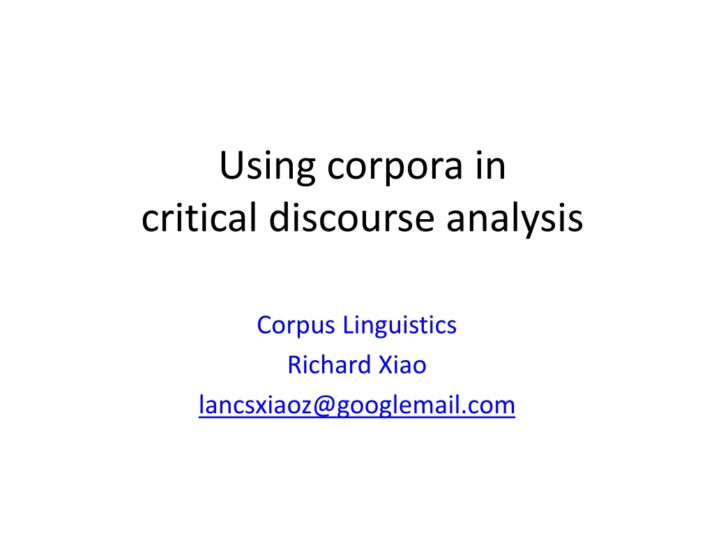 using corpora in critical discourse analysis