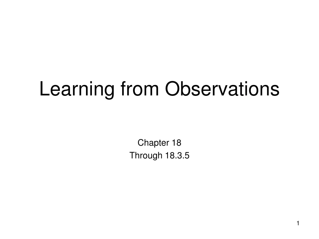 learning from observations