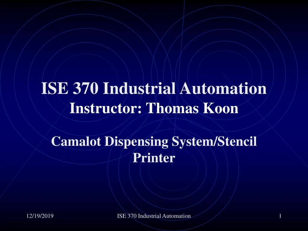 ise 370 industrial automation instructor thomas koon