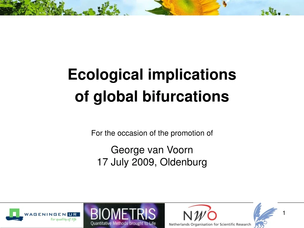 ecological implications of global bifurcations
