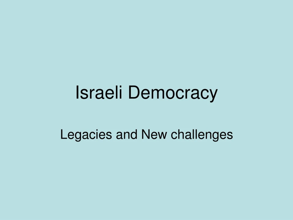 israeli democracy