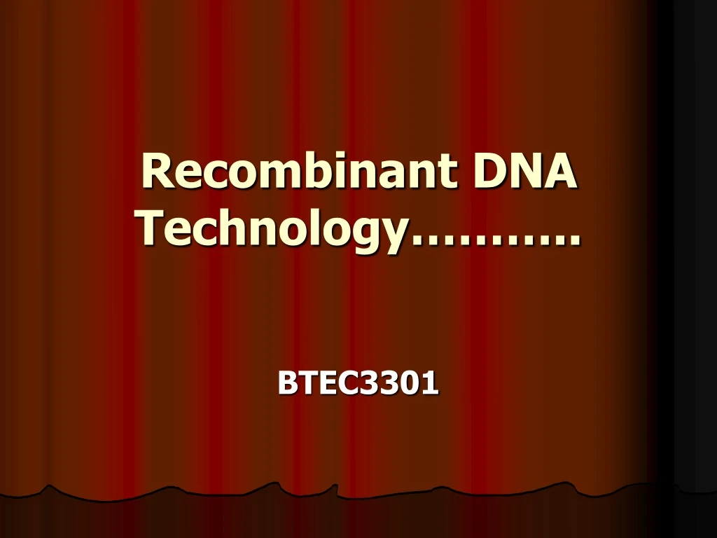 recombinant dna technology