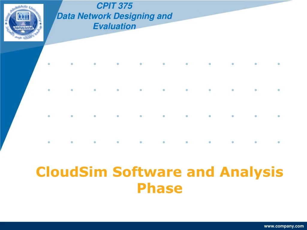 cloudsim software and analysis phase