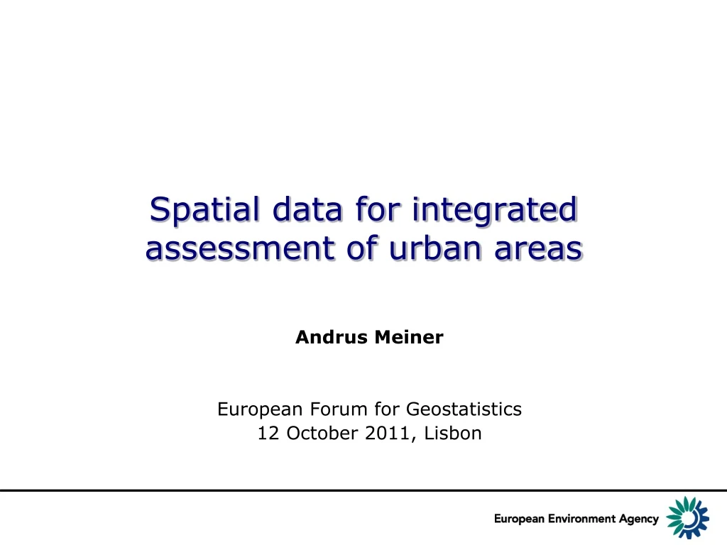 spatial data for integrated assessment of urban areas