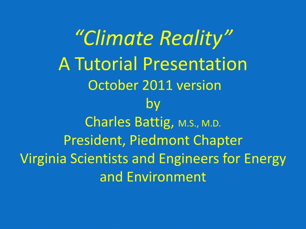 climate reality a tutorial presentation october