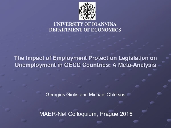 The Impact of Employment Protection Legislation on Unemployment in OECD Countries: A Meta-Analysis
