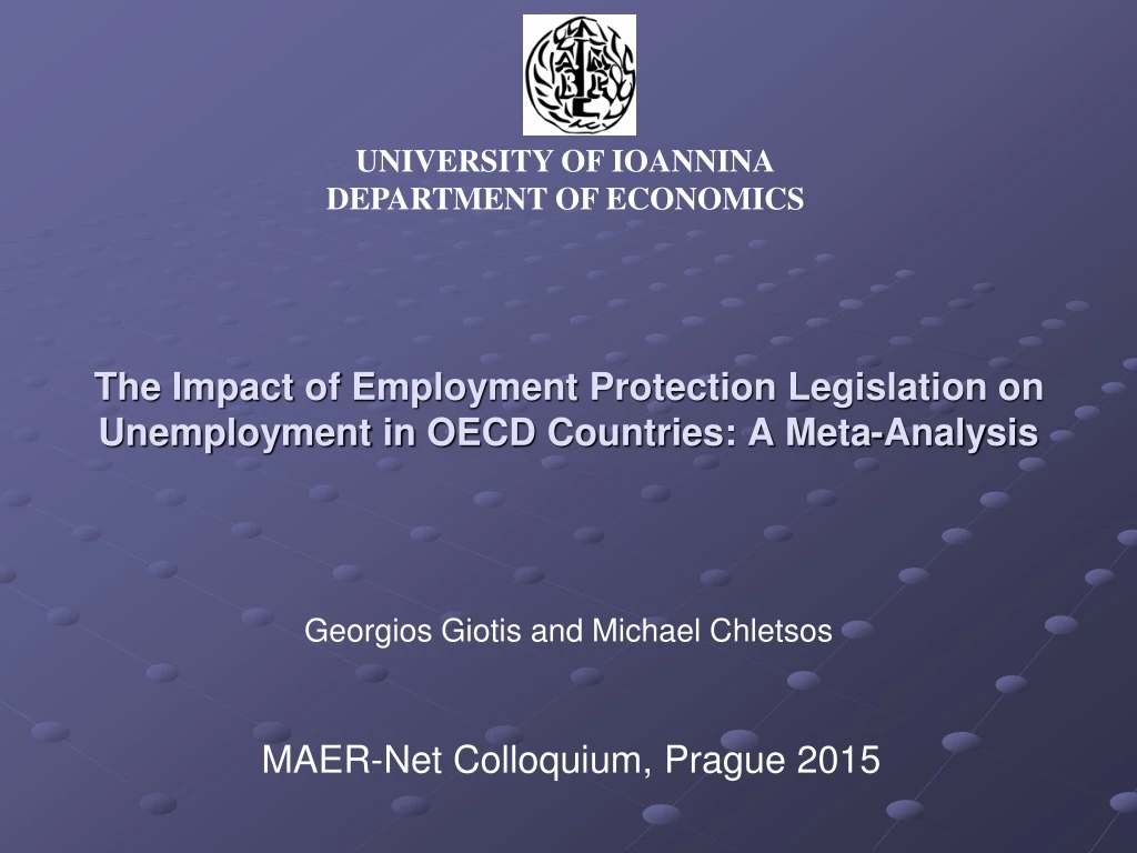 the impact of employment protection legislation on unemployment in oecd countries a meta analysis