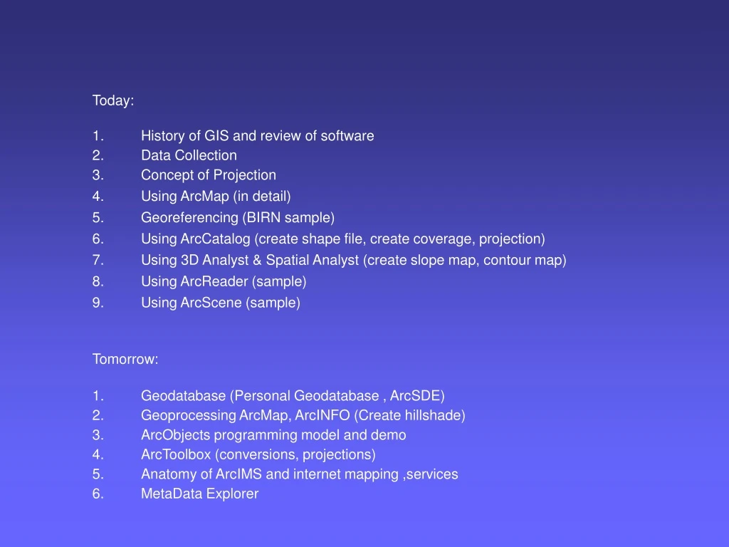 today history of gis and review of software data