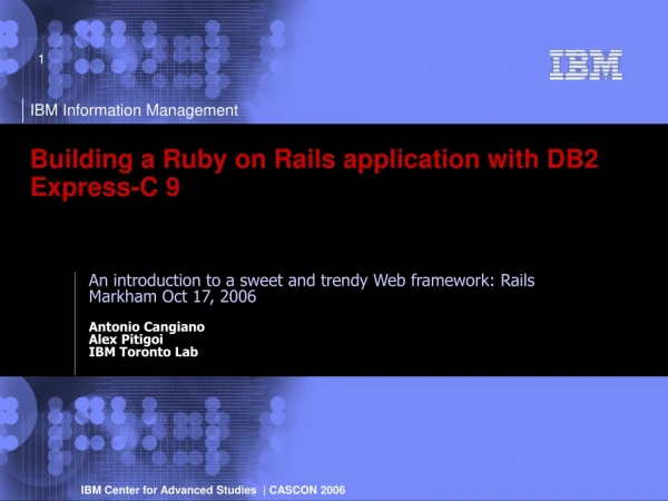 Building a Ruby on Rails application with DB2 Express-C 9