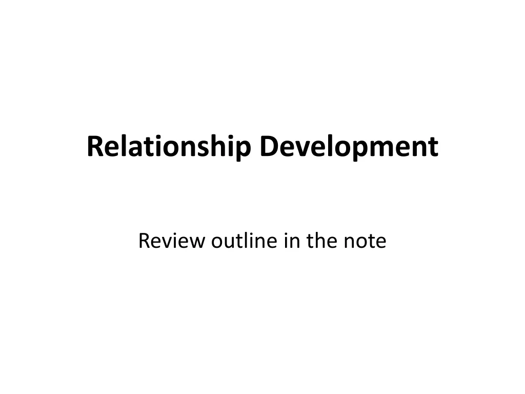 relationship development
