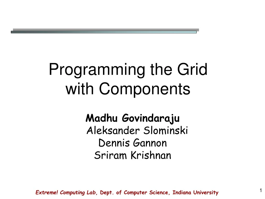 programming the grid with components