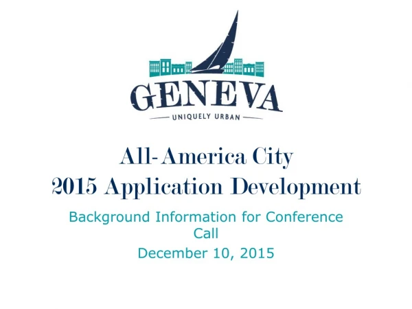 All-America City  2015 Application Development