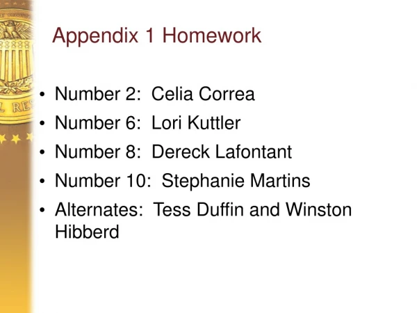 Appendix 1 Homework