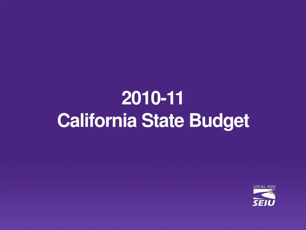 2010 11 california state budget